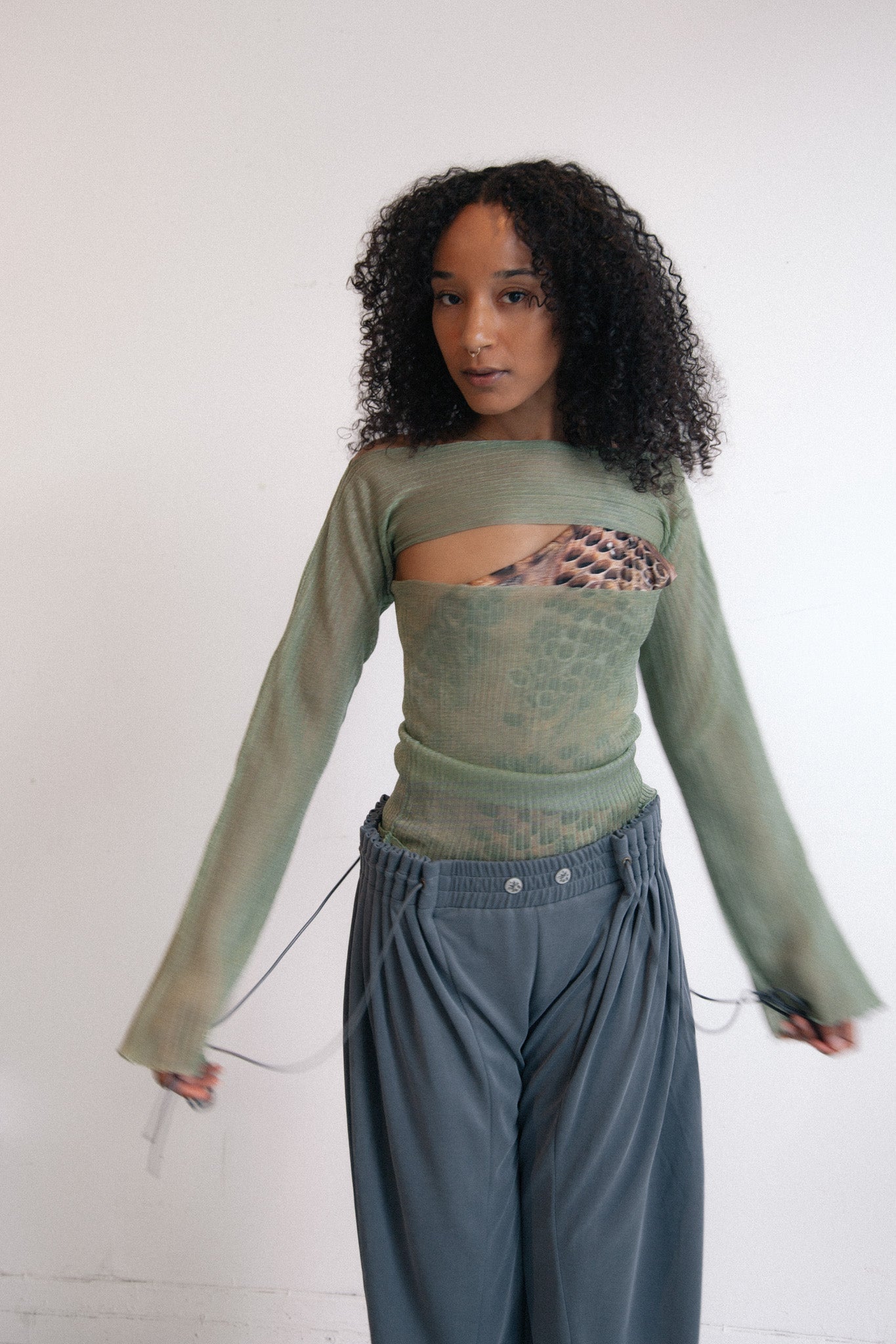 Curtain Jogger Pants (Washed Blue)