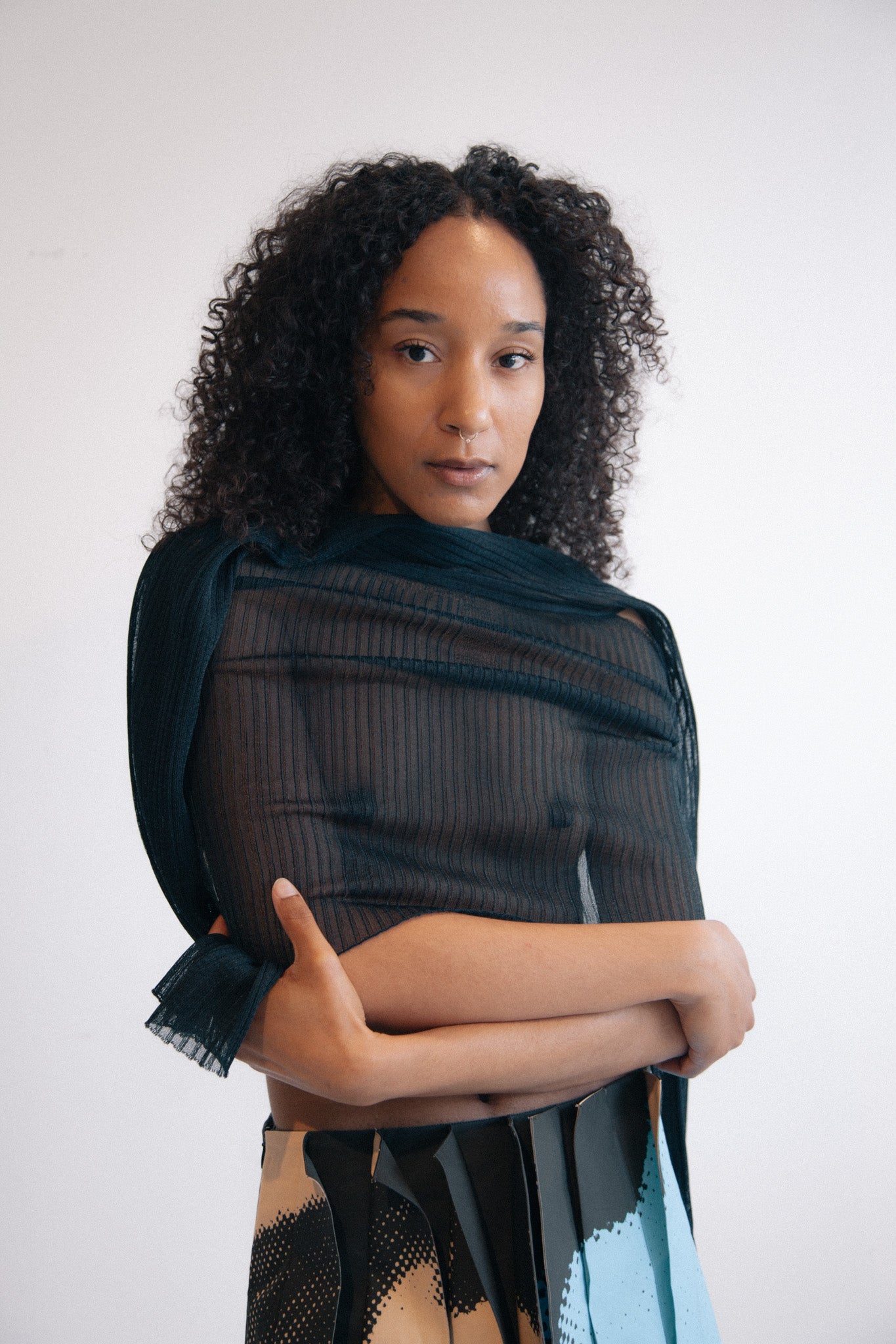 Sheer Multi-Way Top (Teal Black)