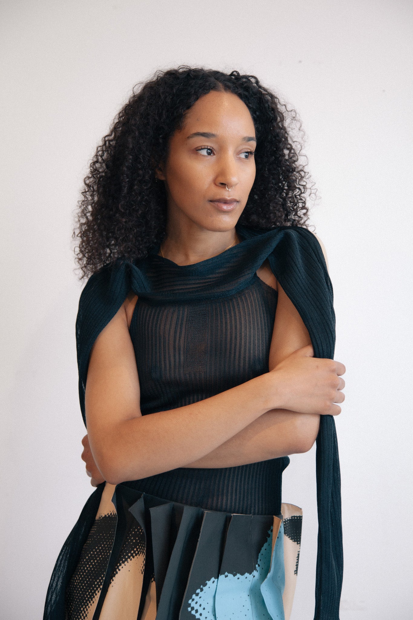 Sheer Multi-Way Top (Teal Black)