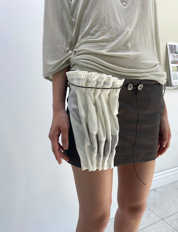 Curtain Mini Skirt (Brown)
