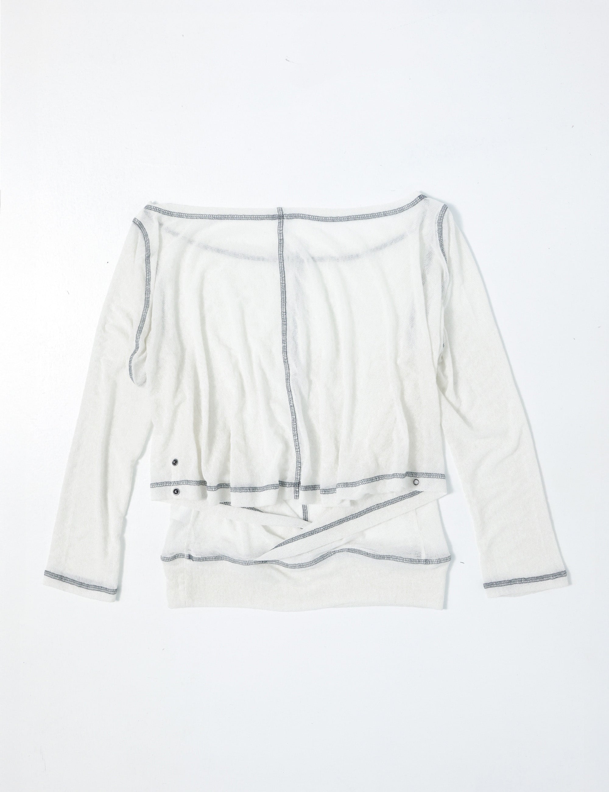 Back Flare Mesh Top (White)