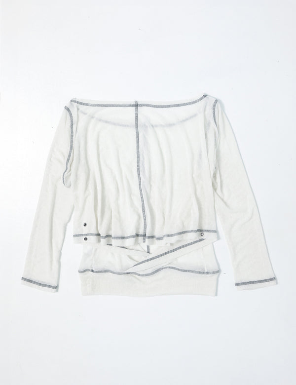 Back Flare Mesh Top (White)