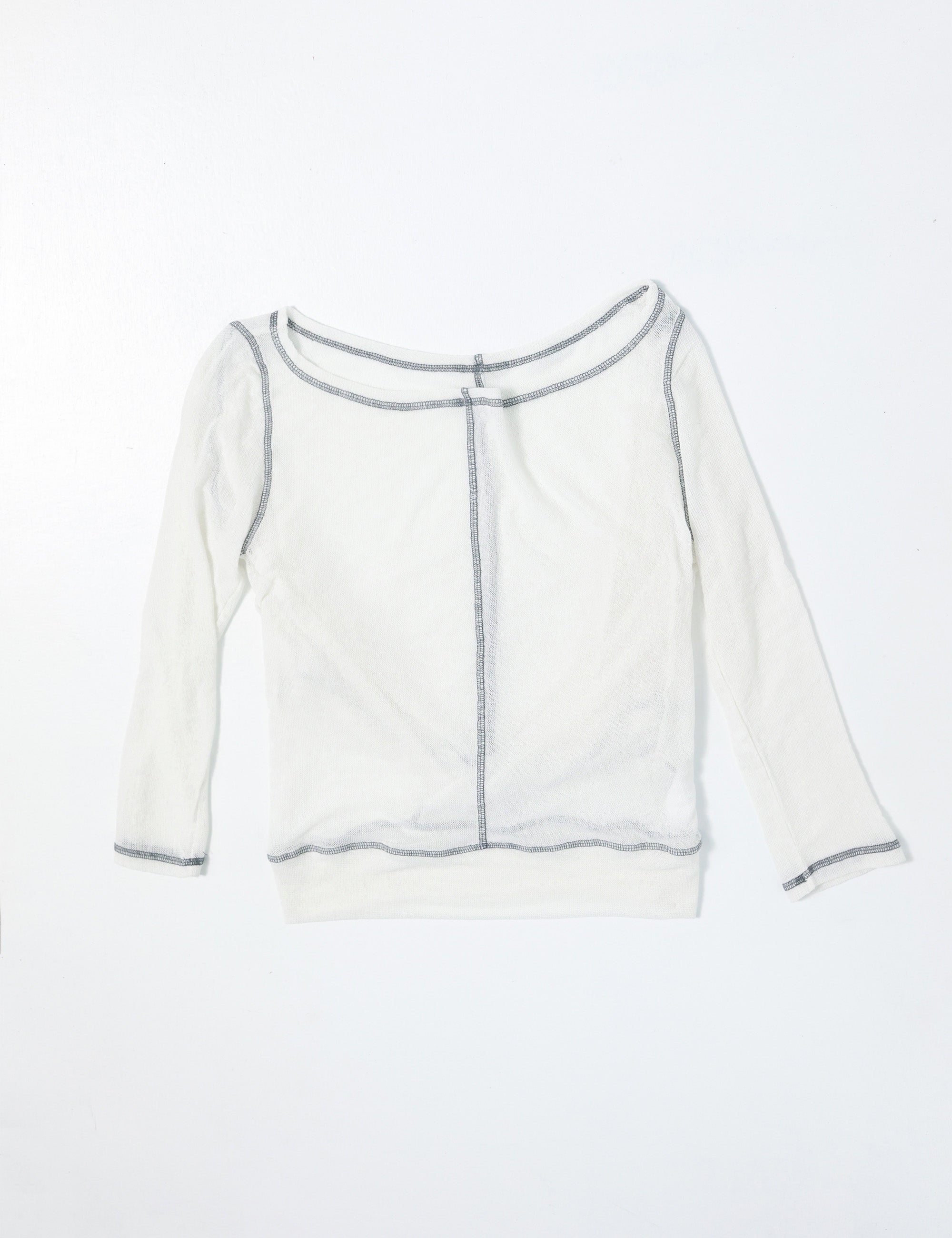Back Flare Mesh Top (White)