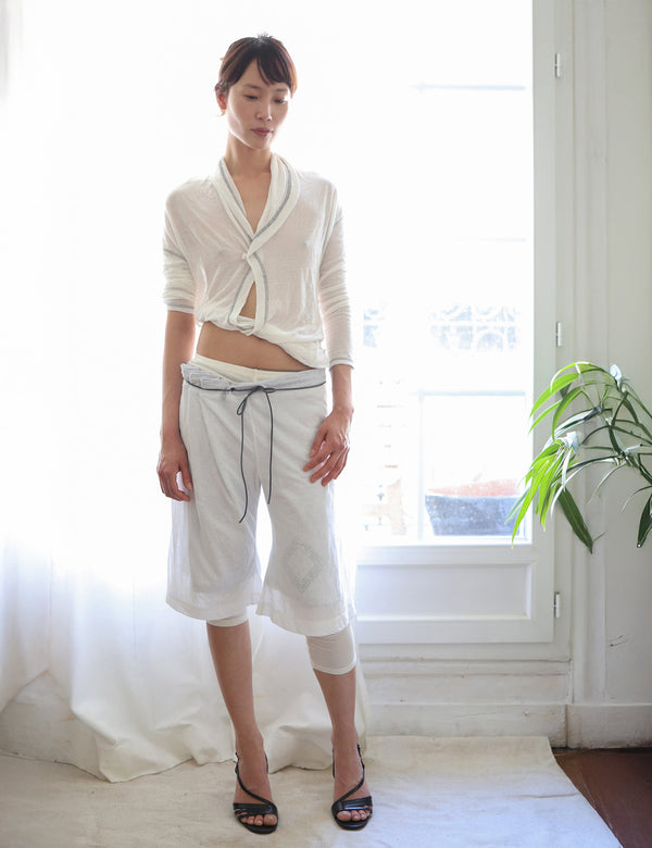 Back Flare Mesh Top (White)
