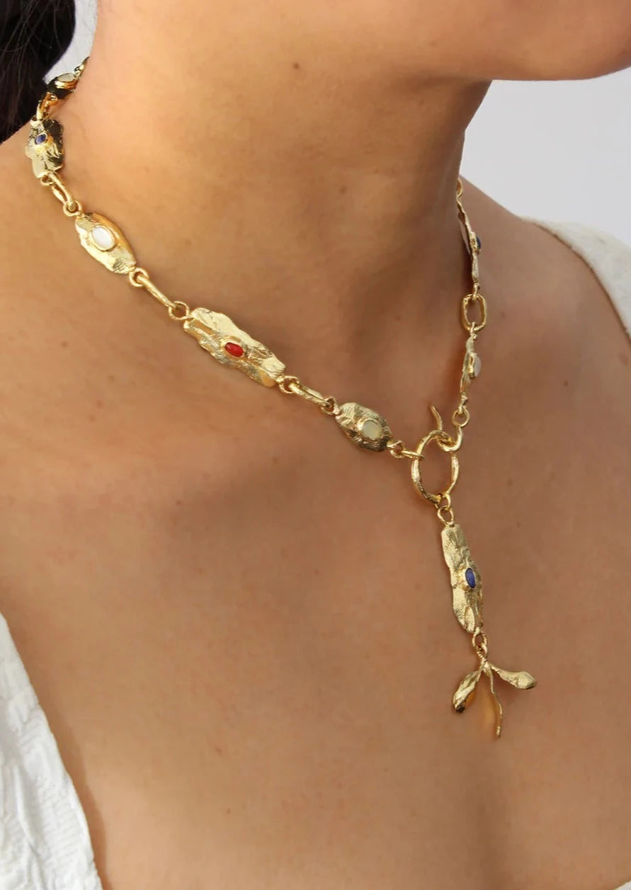Oxalis Armor Necklace (Brass) - 18.5"