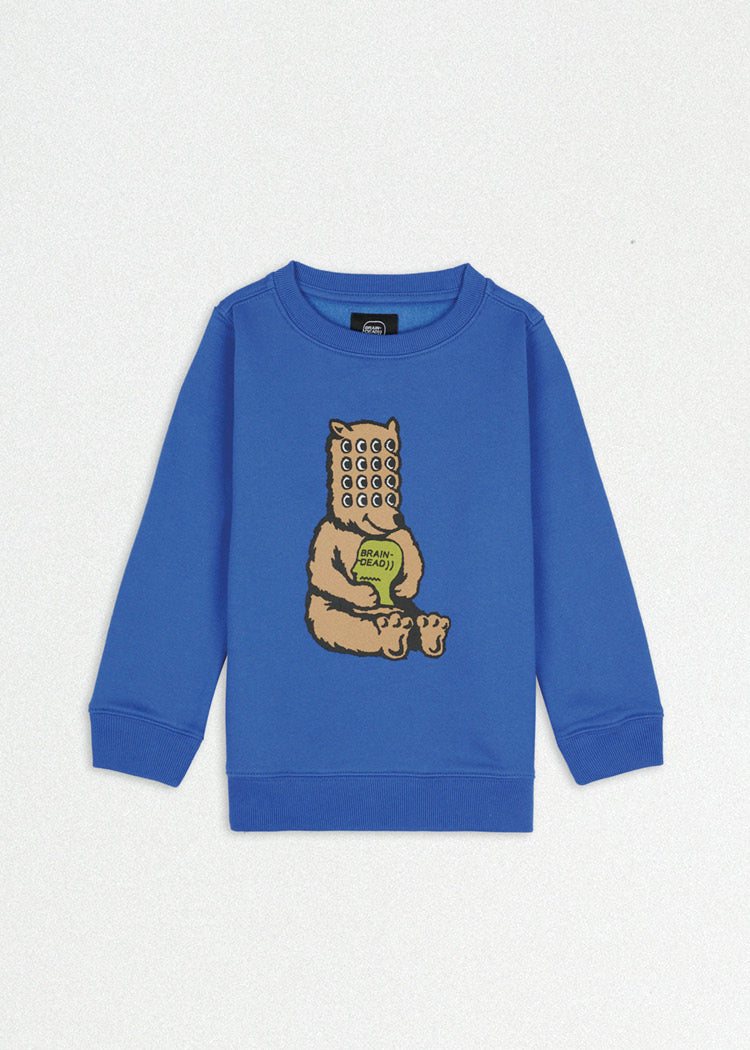 Bear Brain Kids Crewneck Sweatshirt (Blue)