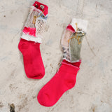 Patchwork Socks (Pink w/ Charms)