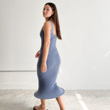 Hoop Knit Tank Dress (Foggy Blue)
