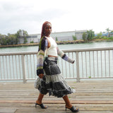 Patchwork Denim Skirt