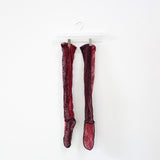 Lace Knee High Socks (Red)