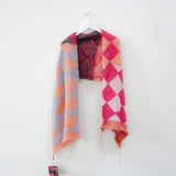 Jumbo Checkered Knit Scarf (Pastel Multi)