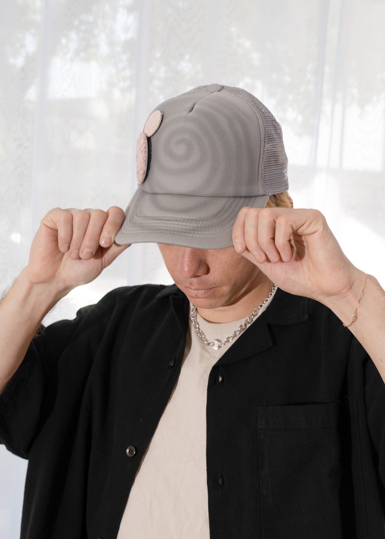 Mesh Trucker Hat (Gray Swirl)