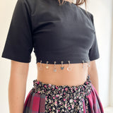 Charm Crop Tee (Black)