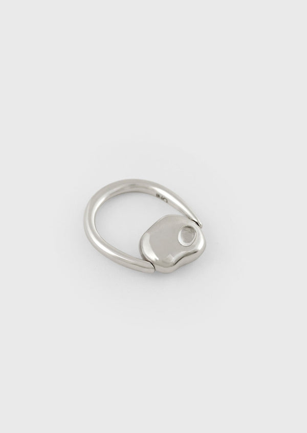 Fluid Form Swivel Ring (White Topaz)