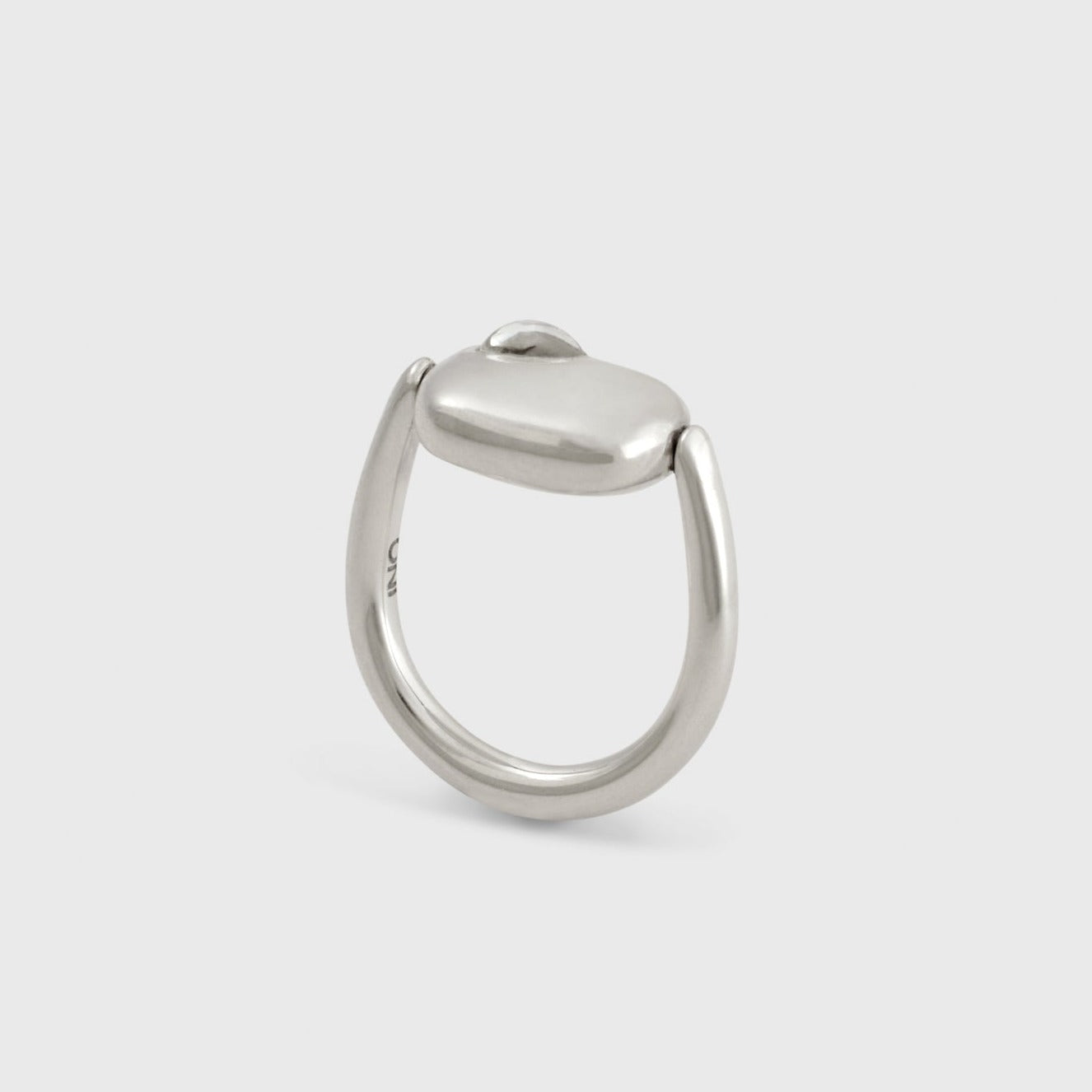 Fluid Form Swivel Ring (White Topaz)