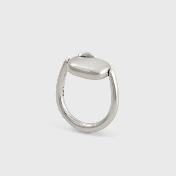 Fluid Form Swivel Ring (White Topaz)